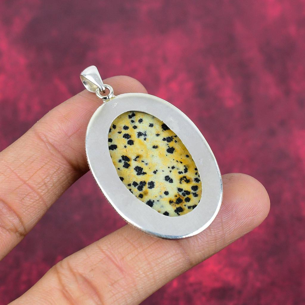 Подвеска из драгоценного камня Далмации ручной работы, подвеска из стерлингового серебра 925 пробы, уникальный дизайн ювелирных изделий, для женщин