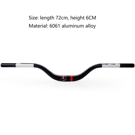 Tough Bike Riser Bar Wear Resistant Aluminium Alloy Radial Curve Design Handlebar for Cycling