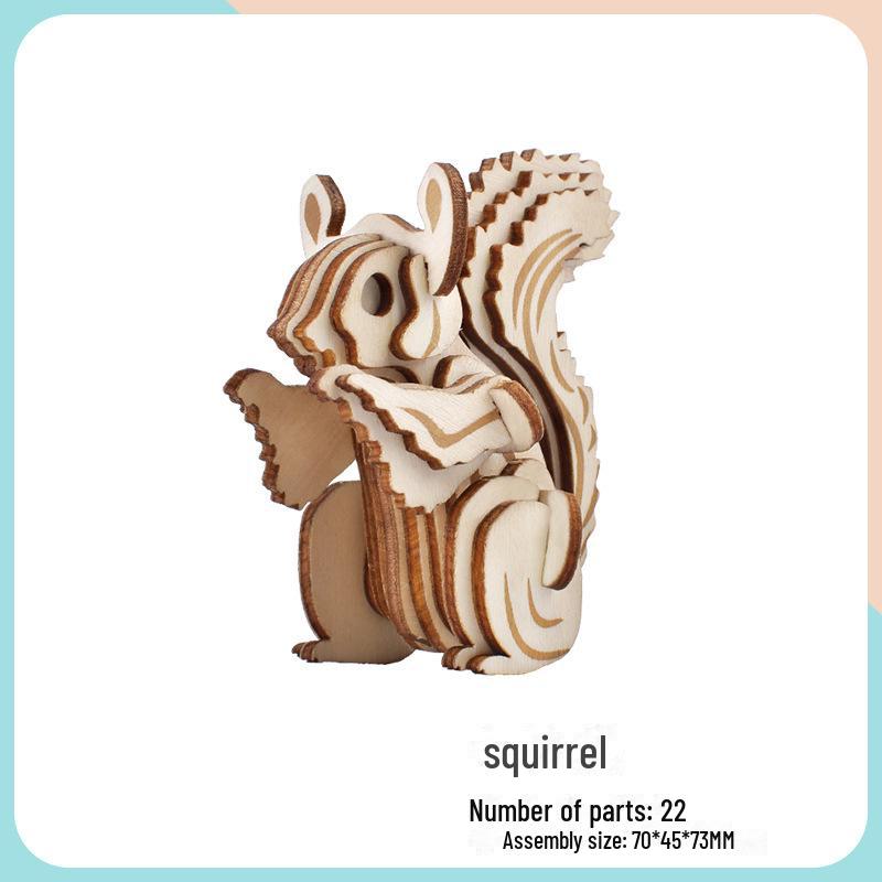 Милые животные DIY 3D деревянная головоломка для детей