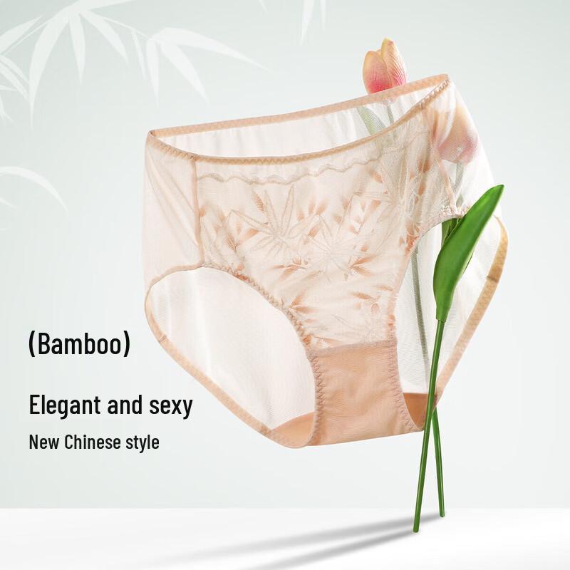 Oudifen Women's Retro Lace Antibacterial Briefs XP4101