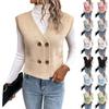 Women's Fashion Solid Color Casual Knit Pullover Sleeveless Sweater Vest