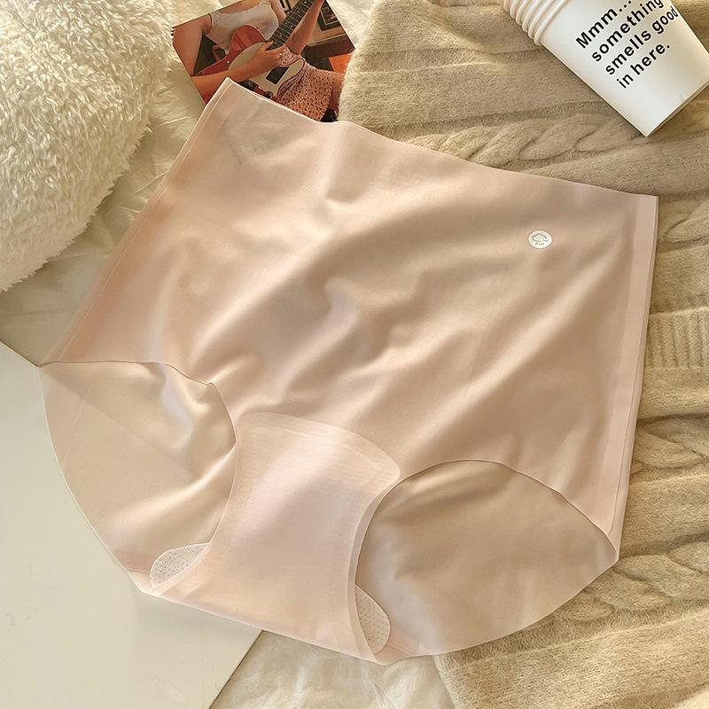 7A Antibacterial Extended Cotton Crotch High Waisted Seamless Briefs Women's Plus Size Pure Cotton Belly Cinching Hip Lifting Triangle Panties