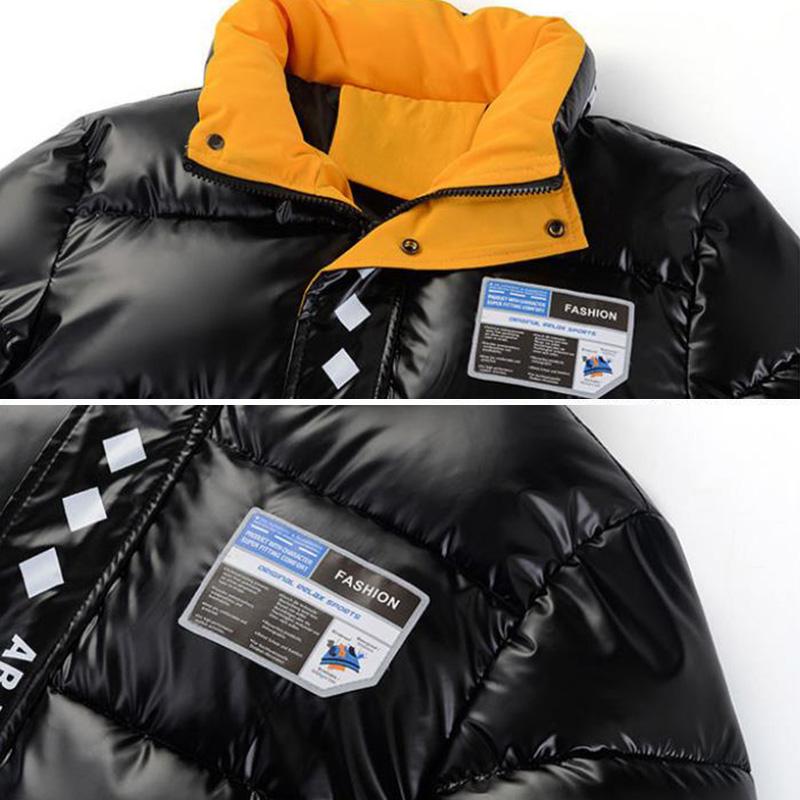 Мужская пуховая куртка с воротником-стойкой, короткая зимняя плюс бархатная толстая теплая хлопковая куртка, мужская свободная повседневная универсальная куртка на молнии с верхними буквами