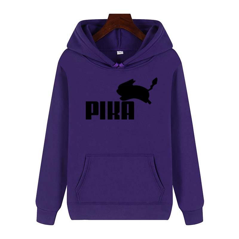 Women Hoodies Japanese Anime Pika  Harajuku Pullover Black White Sweatshirt Spring Autumn Women Casual Streetwear Hoody