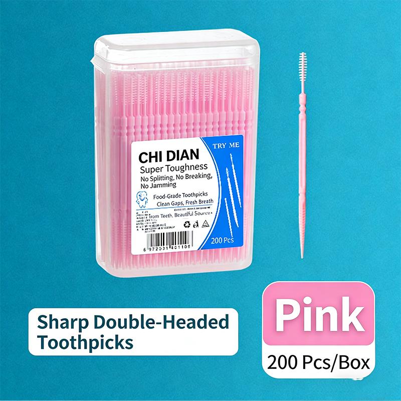 Food Grade Double Sided Toothpicks With Brush Head Disposable Teeth Cleaning Picks For Daily Oral Care