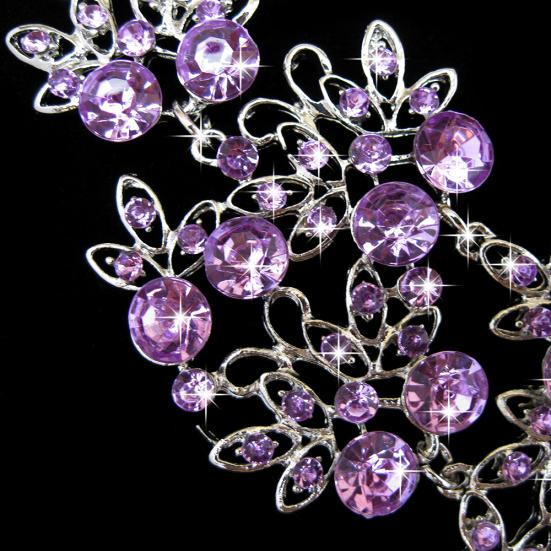 Элегантный сине-серебристый акриловый комплект ожерелья и серег-подвесок с цветочным узором для свадеб и торжественных мероприятий