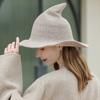 Винтажная шляпа ведьмы на Хэллоуин, шерстяная вязаная шляпа для вечеринки, маскарада, украшения для фестиваля, аксессуары
