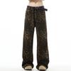 Unisex Retro Leopard Print Loose-Fit Jeans - European & American Casual Style