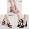 Summer Women Sandals With Velvet Material And Block Heel For Casual Wear