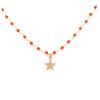 [Q0968] - Steel Designer Necklace 'Une Etoile Est Née' Golden Orange - 8 Mm