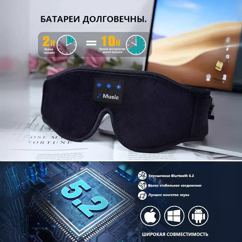 Умная Bluetooth маска для сна со встроенным белым шумом и музыкальной гарнитурой