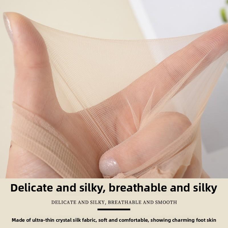 10 Pairs of Women's Spring and Summer Thin Anti Hook Silk Tube Crystal Stockings
