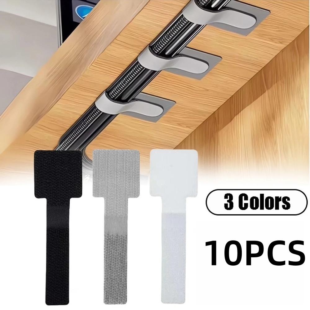 10pcs Reusable Ties Fastening Wire Cable Organizer Cord Rope Holder Self Adhesive Adjustable Cord Organizer Straps Storage