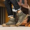 Осенние мужские мотоботы Бренд Мужские Новинка Ботинки для ходьбы Зимние мужские ботильоны На шнуровке Уличные кожаные кроссовки