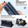 Магнитный откидной кожаный чехол для телефона Samsung Galaxy Z Fold4/Z Fold 3 со встроенным кошельком-картхолдером и слотом для стилуса(Исключая ручку)