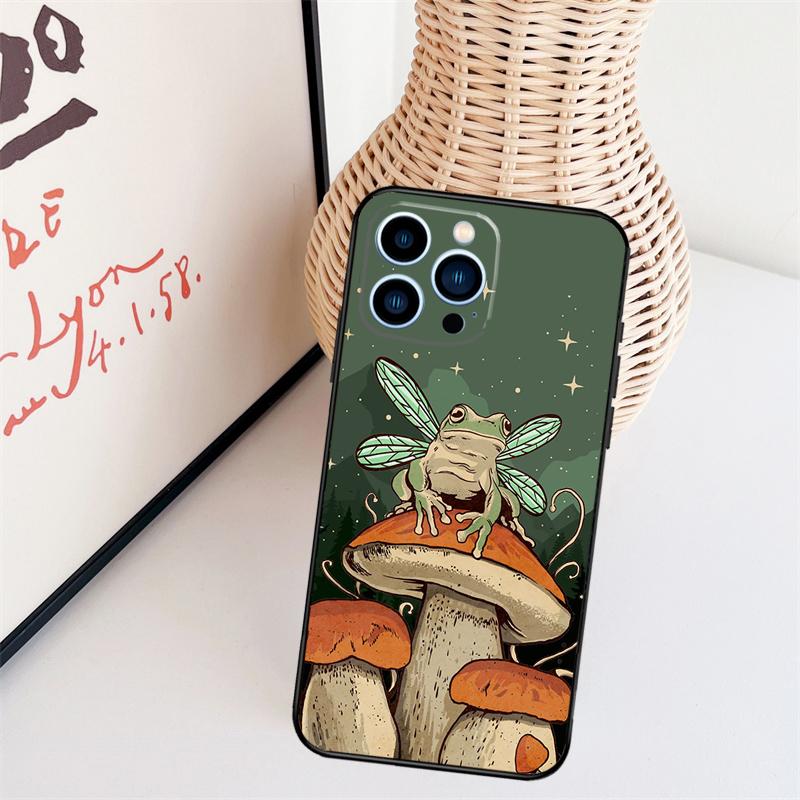 Чехол для телефона Cottagecore Frog Aesthetic для iPhone 16 Pro Max 14 13 12 11 15 17 Pro Max mini 15 16 Plus 16e Задняя крышка