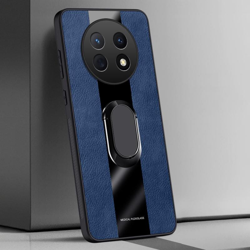 Кожаный чехол-подставка для кольца для Huawei Nova Y91 Y90 Задняя крышка Роскошный Магнитный Силиконовый Защитный Чехол для Телефона для Huawei Nova Y90