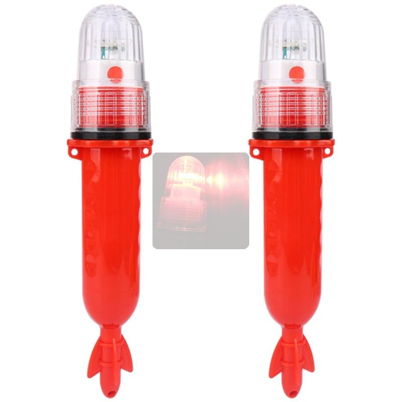 Durability Waterproofed LED Fish Lures Lamp 3V Low Voltages Flash Beacon for Boats Navigations and Fish Luring