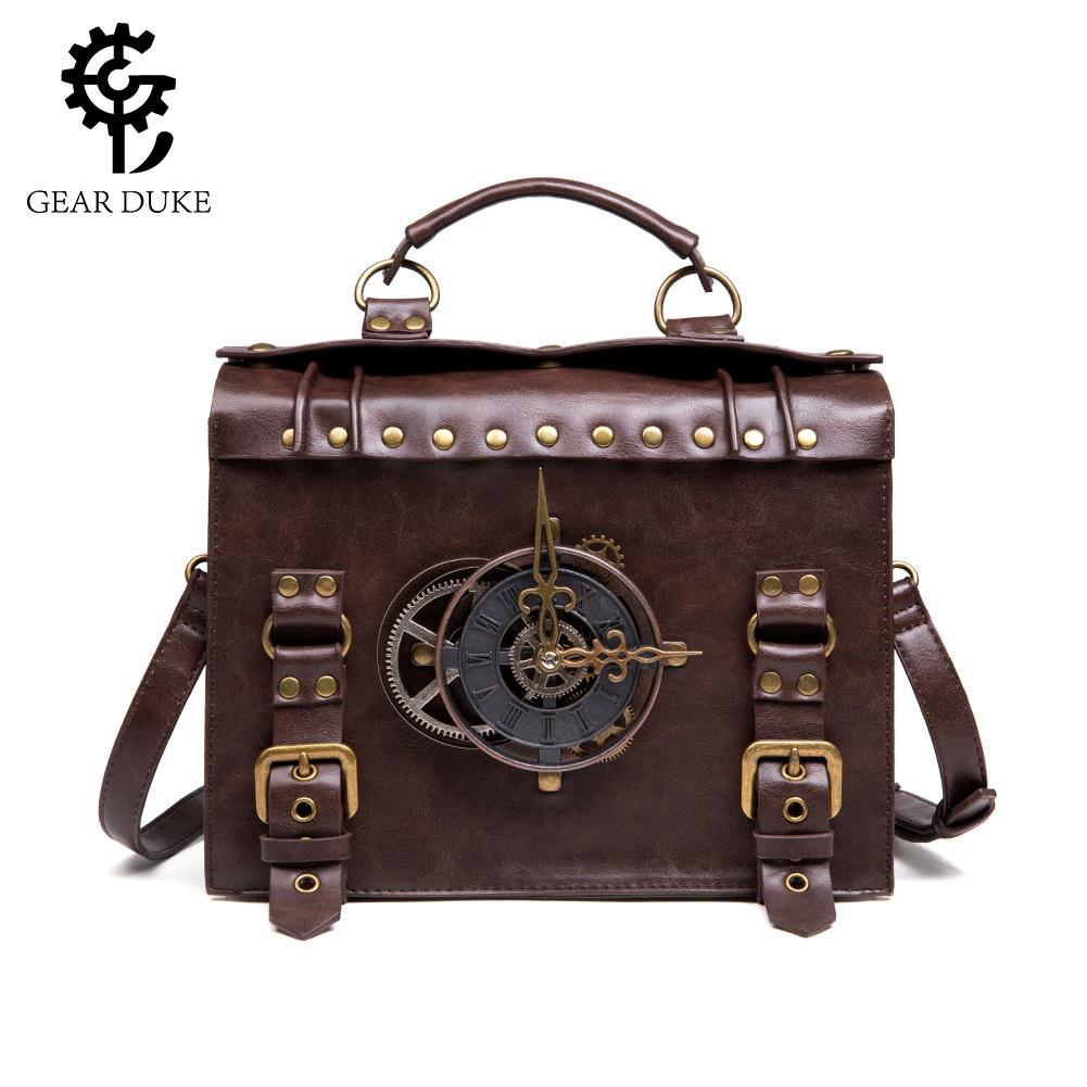 Luxury Designer Bag for Women 2024 New Shoulder Bag Punk Retro Style Women's One-shoulder Oblique Bag Clocks and Watches Shape Bag