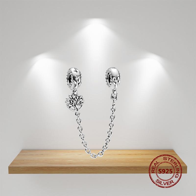 Новая цветочная цепочка безопасности круглая подвеска бусина подходит оригинальный браслет подвеска звезда луна бабочка DIY ювелирные изделия для женщин