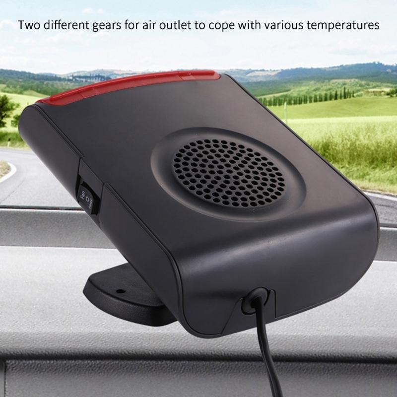 12V Car Defroster Demister Heater Cooling Fan Adhesive Windshield Defogger Car Interior Accessories Angle Adjustable