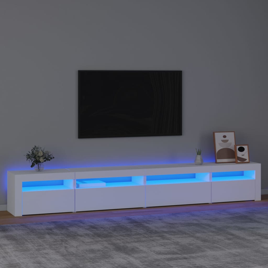 TV Cabinet with LED Lights White 270 x 35 x 40 cm