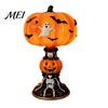 Retro Bedside Lamp Halloween Vintage Table Lamp, Resin Pumpkin Skeleton Black Cat Non Dazzling Bedroom Night Light, Gothic for Living Room Light