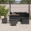 Garden Sofa Set with Cushions 8 pcs Black Poly Rattan