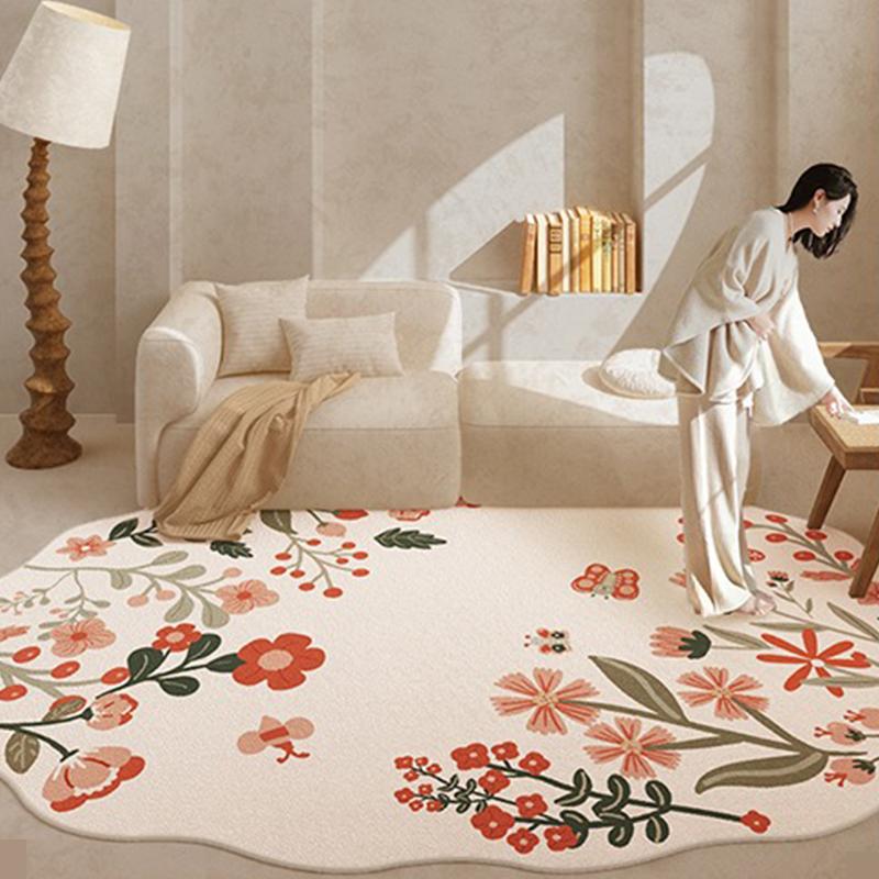 Carpet for Living Room Large Size Flower Shaped Carpets Cute Home Decoration Rug Bedroom Bedside Floor Mat Alfombra De Salón