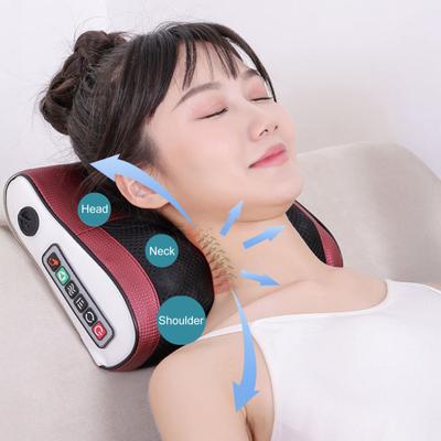 Электрическая массажная подушка для шеи с регулируемым тепловым компрессом, вибрационная массажная подушка для шейного отдела талии, перезаряжаемый инструмент для разминания шеи и спины