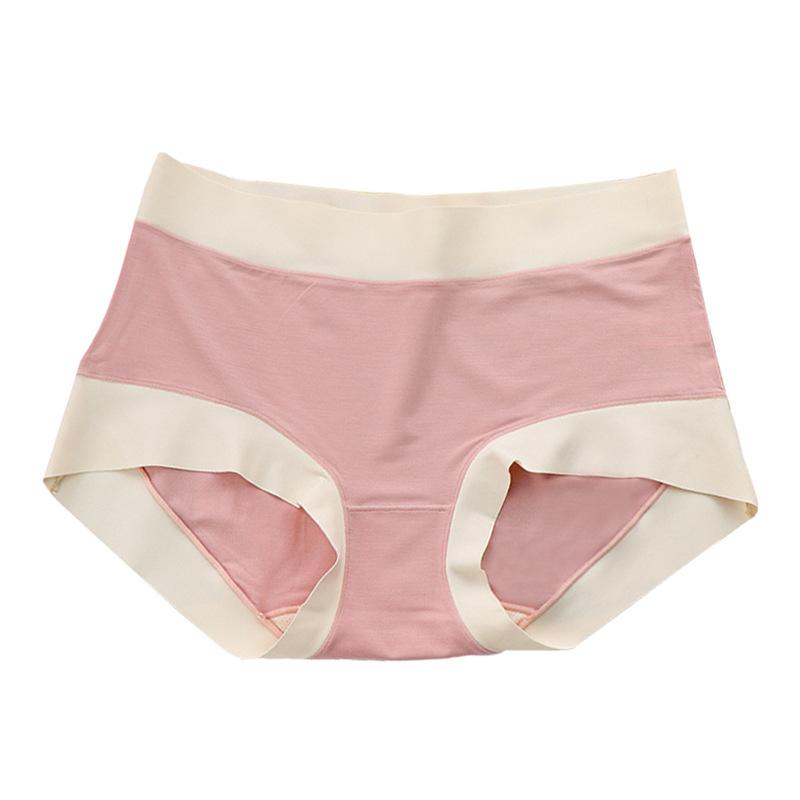 Simple Women's Traceless Underwear Large Women's Traceless Mid Waist Underwear Pure Cotton Summer