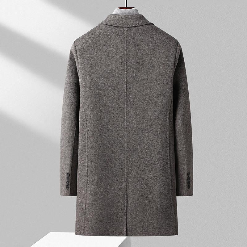 Шерстяное пальто ручной работы с двумя сторонами, средней и длинной гусиной пуховой подкладкой, молодежное шерстяное пальто, мужское пальто