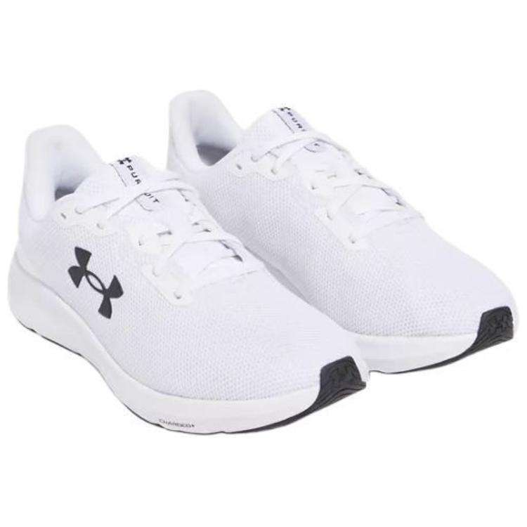 Under Armour Charged Pursuit 4 White Black Men Sneakers 3028254-100