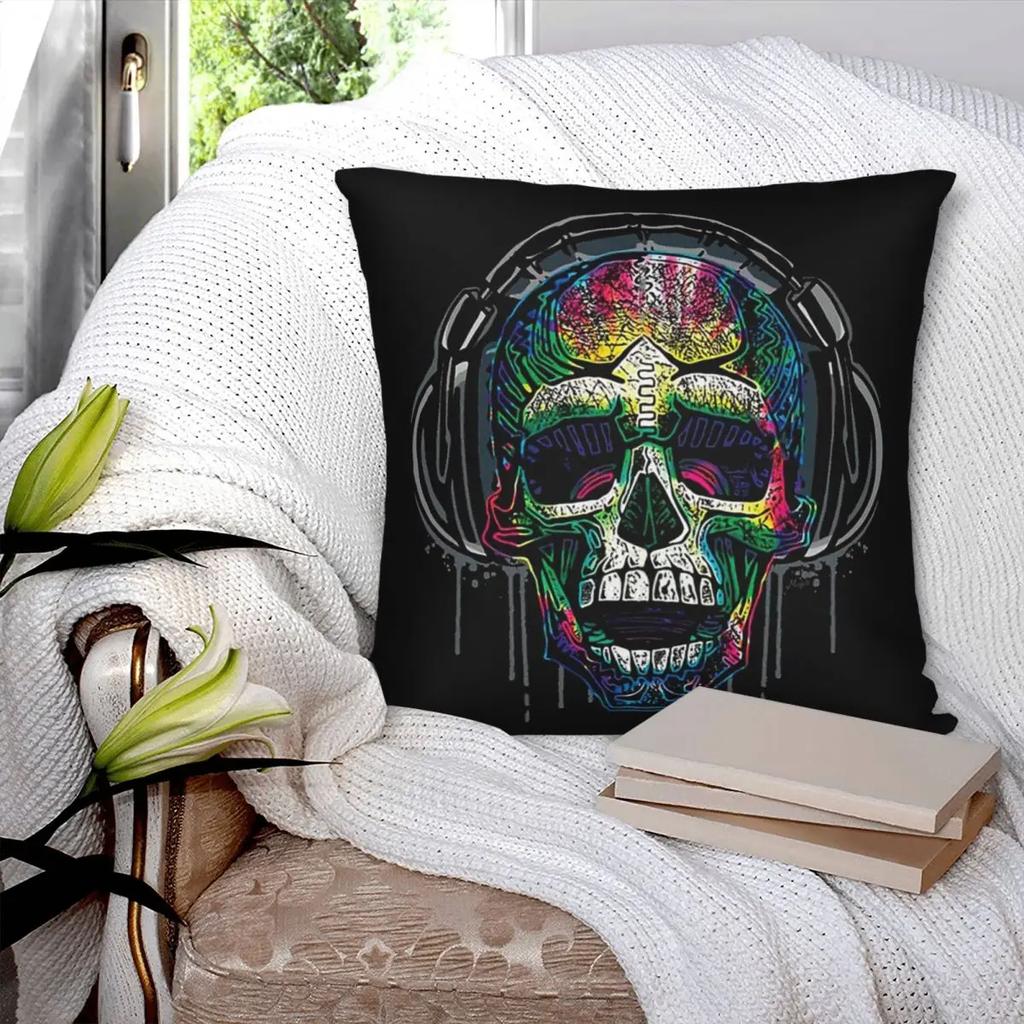Цвет Чехол для подушки Сахарный череп Ди-джея Принт Полиэстер Наволочка Декоративная наволочка Чехол для стула Оптом ''