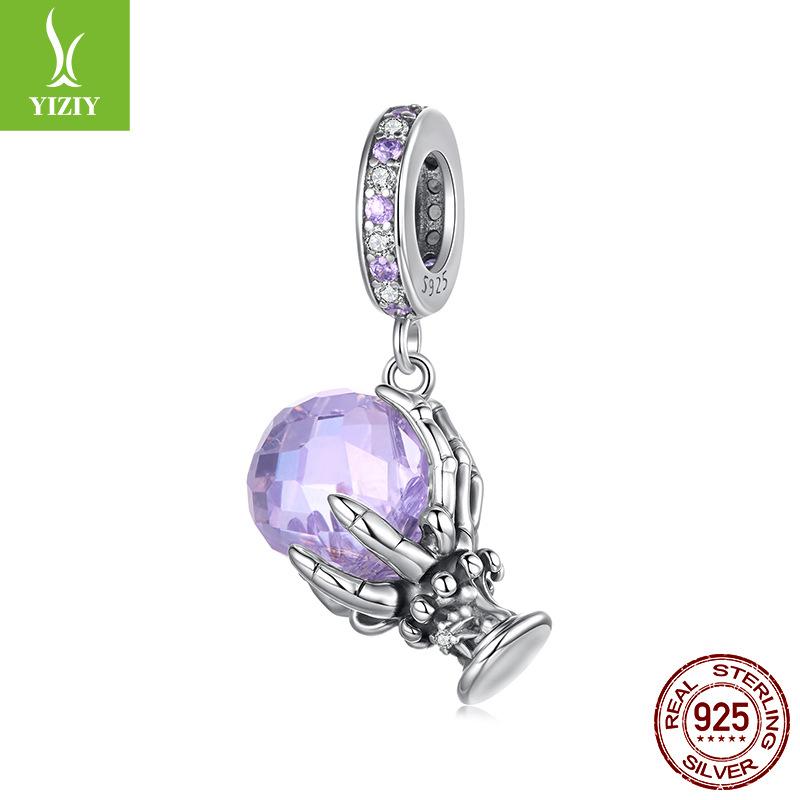 Хэллоуин Магический Кристалл Подвеска Аксессуары Мистика Рука Скелета Бусины из Стерлингового Серебра S925