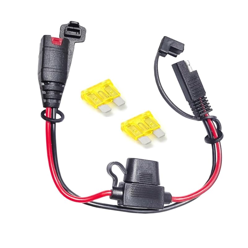 SAE Connector Compatible With NOCO Genius Smart Battery Charger GC004 X-Connect 12Inch-14AWG,SAE Extension Cord Cable, 3 * 20A Fused Waterproof Plugs