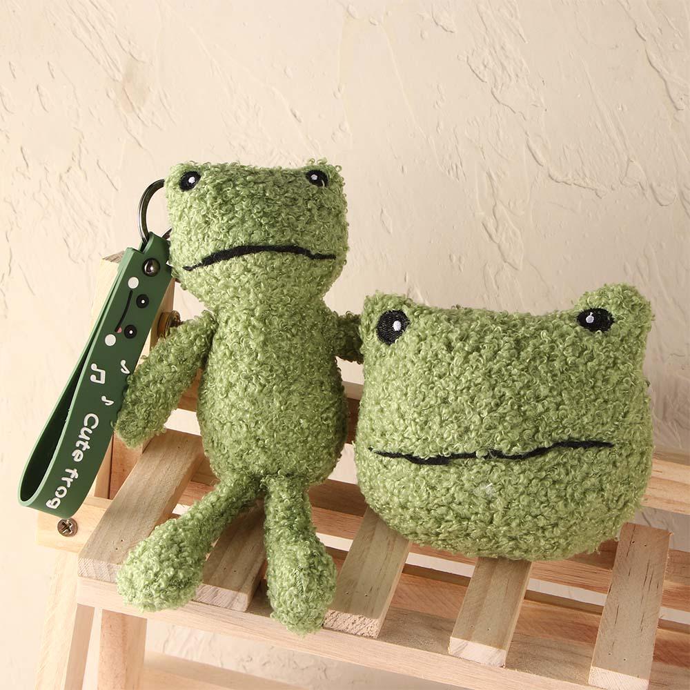 Украшение для школьного рюкзака Креативный брелок для ключей в виде лягушки Кошелек для монет Брелок для рюкзака Плюшевая игрушка Ключная пряжка
