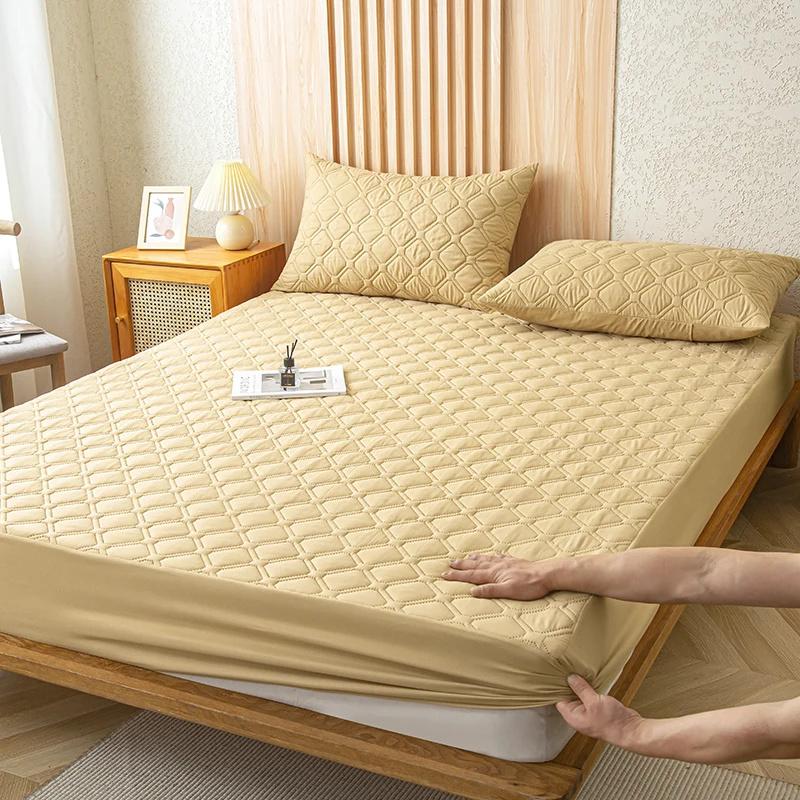 Супер водонепроницаемый стеганый матрас для кровати, набор чехлов для односпальной двуспальной кровати, защита от намокания, пылезащитная простыня на кровати