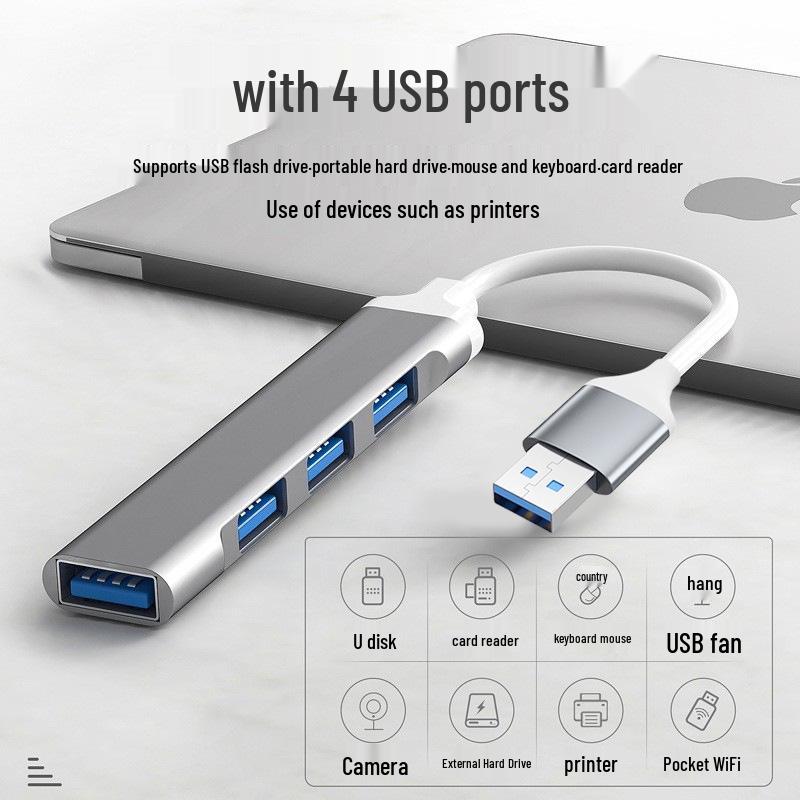 Мини-хаб-док-станция USB 3.0 Type-C, 4 порта, алюминиевый