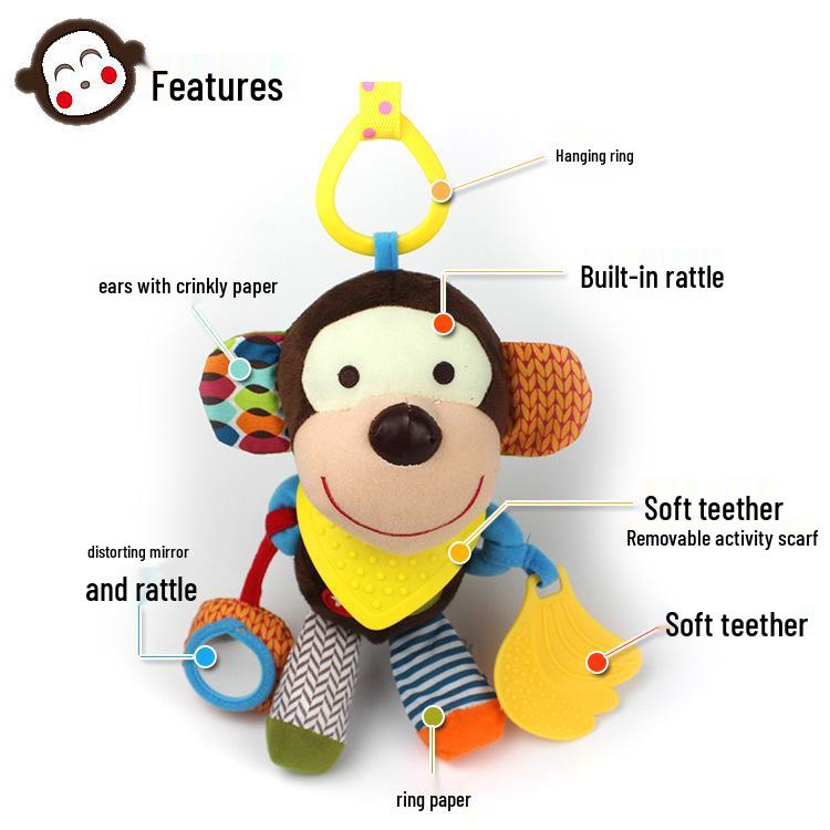 Успокаивающая плюшевая кукла-подвеска для детских автокресел и колясок