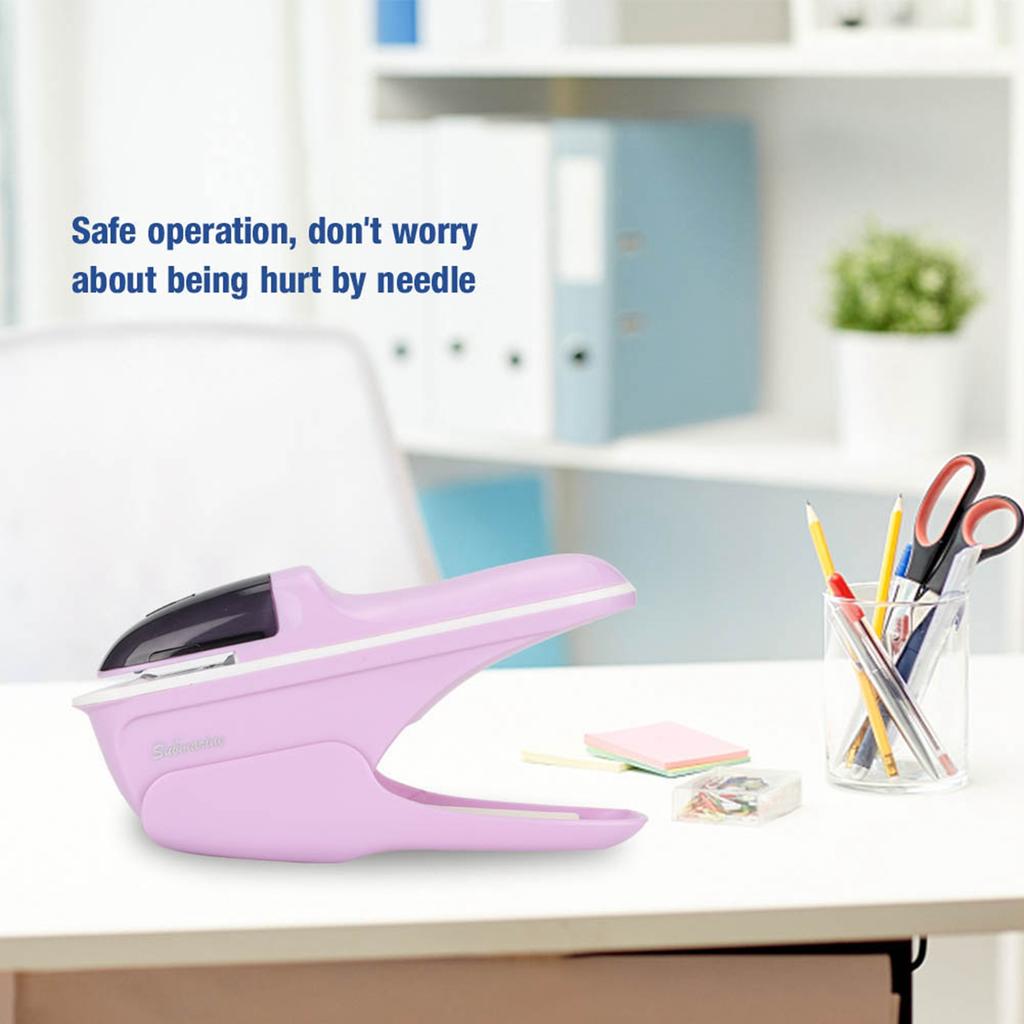 Степлер для сшивания книг из АБС-пластика без скоб(фиолетовый)