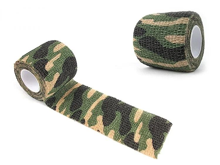 Self-Adhesive Protective Tape Wrap Tactical Camo Multi-Functional Non-Woven Fabric Stealth Tape Stretch Bandage Outdoor Hunting