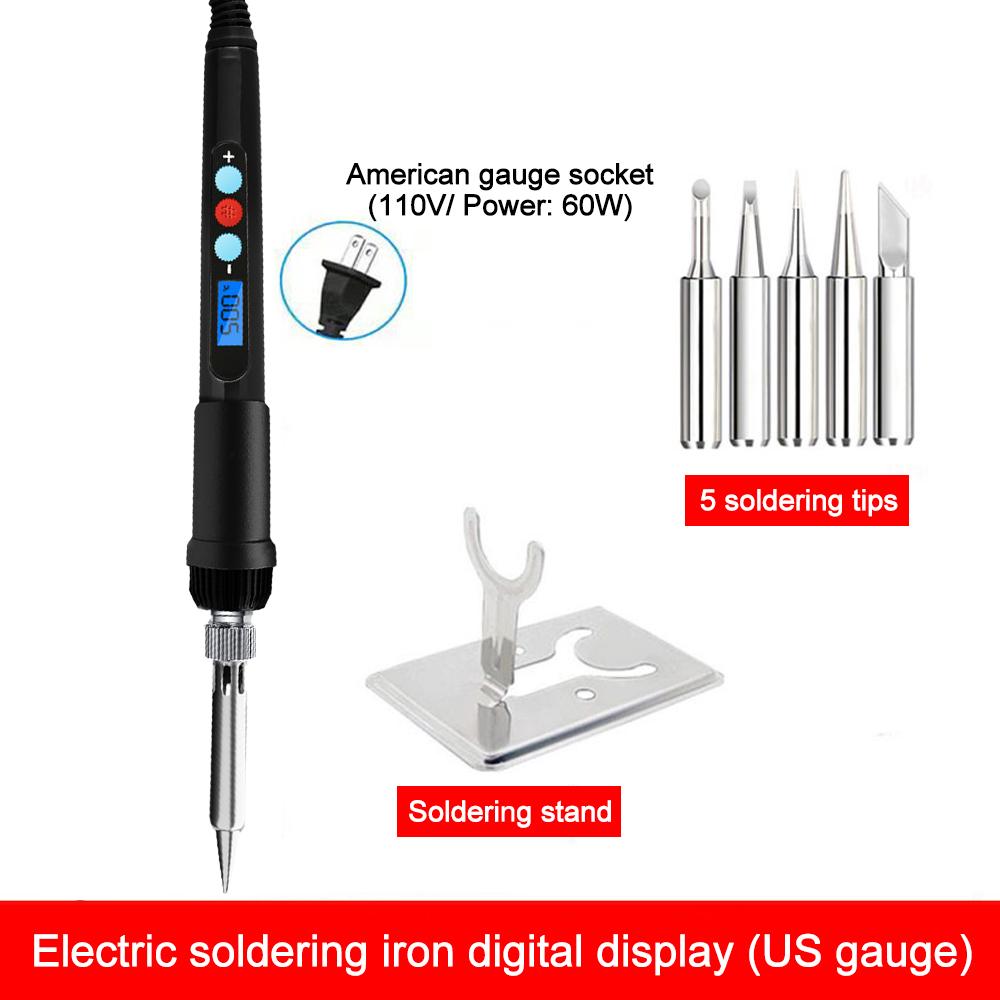 60 Вт Регулируемая температура паяльника Эндотермический цифровой дисплей паяльник Портативный паяльник Ремонтный инструмент