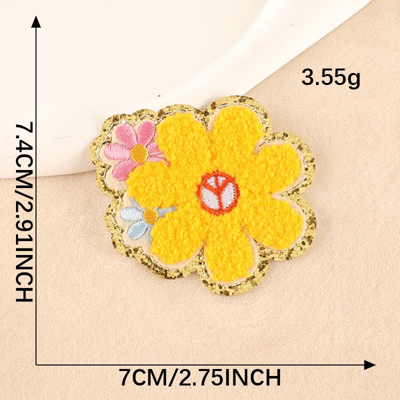 Вышитый значок Дуоку: Нашивка из синели с золотой окантовкой в виде бабочек и цветов для аксессуаров одежды.