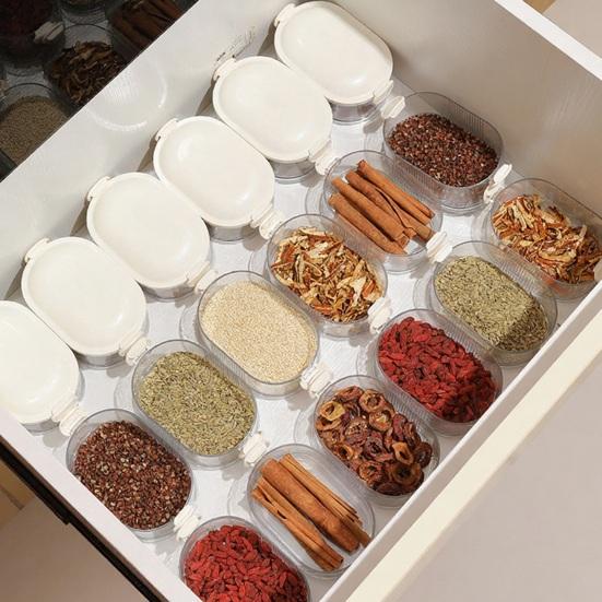 5-ярусный герметичный органайзер для специй, штабелируемые контейнеры для хранения специй, герметичный органайзер для приправ с прозрачными разделенными отсеками для специй, трав, приправ