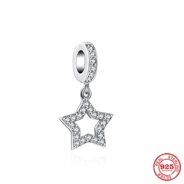 Neastamor Silver 925 Sparkling Blue Star Santa Claus Dangle Charm Bead Fit Original Bracelet Pendant DIY Jewelry Women
