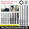 Hex Head Allen Wrench Screwdriver Bit SAE Metric 1/4" Hex Shank Magnetic Screw Driver Bit S2 Steel Electric Drill Hand Tools