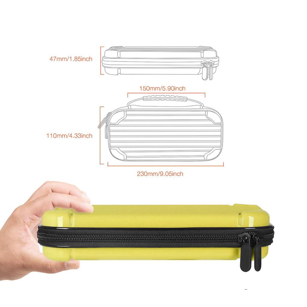 Switch Lite Hard Carrying Storage Holds 10 Game Full Yellow Case, Pouch, Bag, Cards, Dustproof, Dirt-Resistant, Shockproof, Protection,