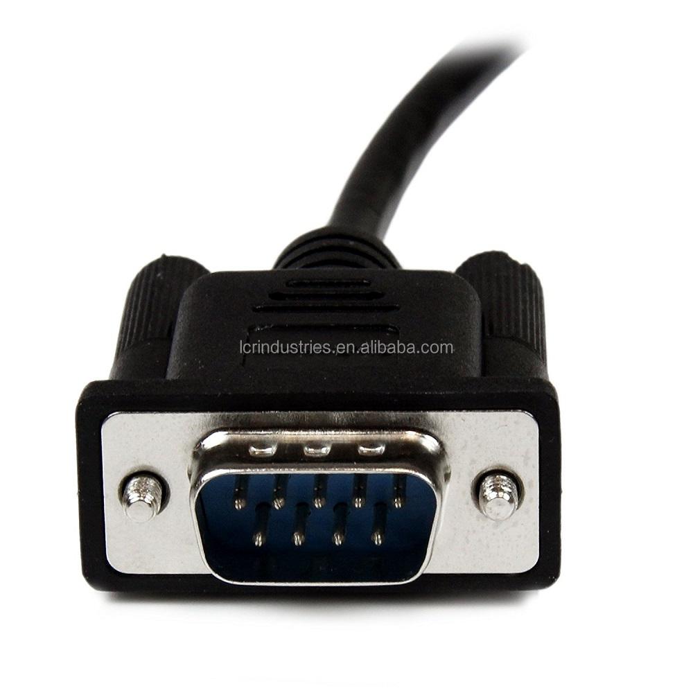 Straight Through DB9 9 Pin Serial RS232 M/F Male Female Cable 15ft Length
