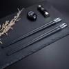 Black Alloy Chopsticks Set 5 Pairs Luxury Chinese Cooking Non-Slip Chopsticks Set